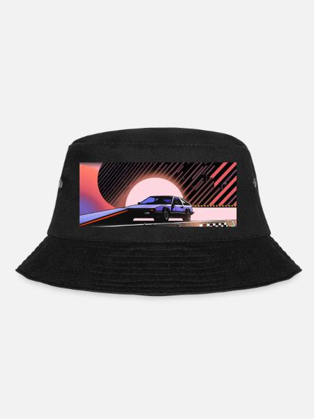 Synthwave voiture de sport depuis le futur de la fiction - Bob - noir