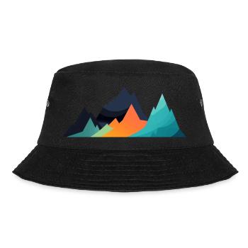 Mountain Landscape Geometric Art - Bucket Hat - black - Front - Lela (165cm)