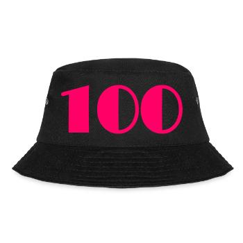 100. 100 JAHRE. 100-jähriges Jubiläum. JAHRESTAG - Bucket Hat - Schwarz - Vorne - Lela (165cm)