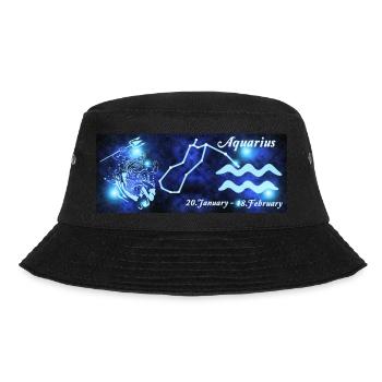 Sternzeichen Wassermann, Sternenbild, Astrologie - Bucket Hat - Schwarz - Vorne - Lela (165cm)