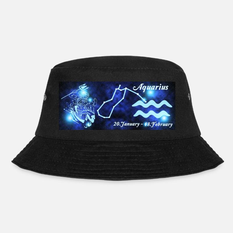 Zodiac sign Aquarius, constellation, astrology - Bucket Hat - black