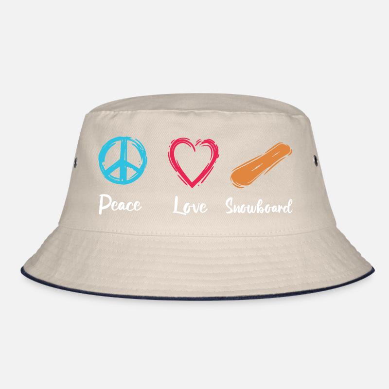 Peace Love Snowboard Bucket Hat