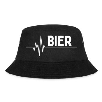Mein Herz schlägt für Bier . Bierliebhaber - Bucket Hat - Schwarz - Vorne - Lela (165cm)