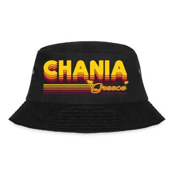 Chania: Mediterranes Retro-Design - Bucket Hat - Schwarz - Vorne - Lela (165cm)
