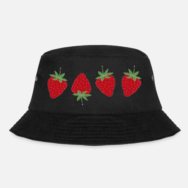 Erdbeere Erdbeere - Bucket Hat - Schwarz