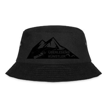 Survival-Ready #Überlebenskünstler - Bucket Hat - Schwarz - Vorne - Lela (165cm)
