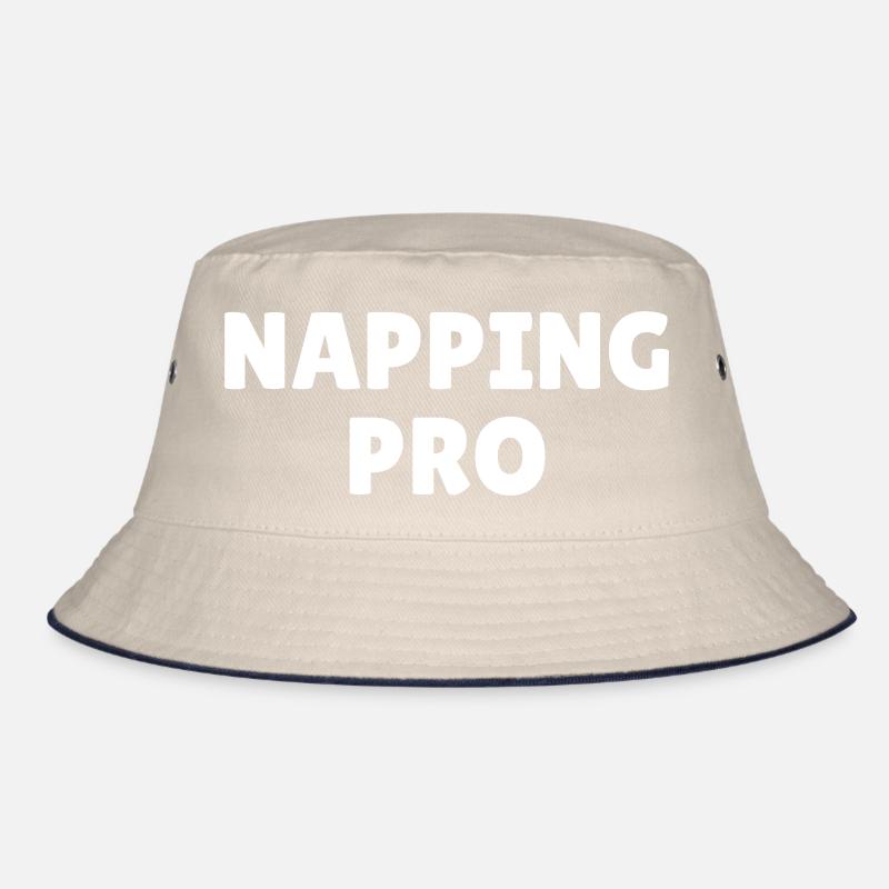 Napping pro, funny napping slogan Bucket Hat