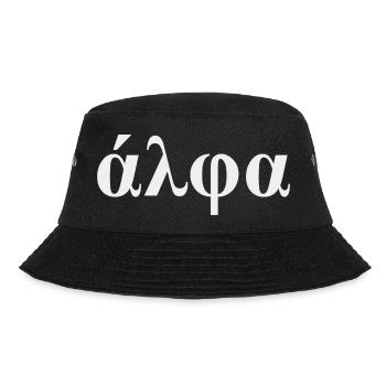 Griechischer Buchstabe Alpha - Bucket Hat - Schwarz - Vorne - Lela (165cm)