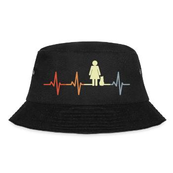 Katzen Mama Herzschlag - Bucket Hat - Schwarz - Vorne - Lela (165cm)