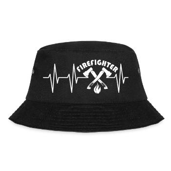firefighter logo firefighter symbol heartbeat hero - Bucket Hat - black - Front - Lela (165cm)