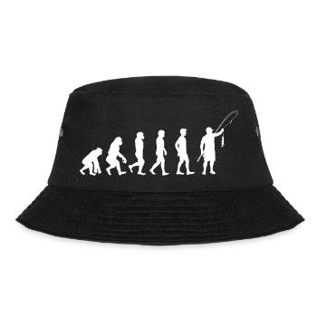 Evolution Angler weiß - Bucket Hat - Schwarz - Vorne - Lela (165cm)