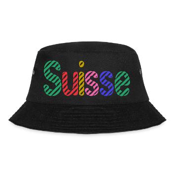 SWITZERLAND. HUMOR. COUNTRY. FLAG. GENEVA. LAUSANNE - Bucket Hat - black - Front - Lela (165cm)