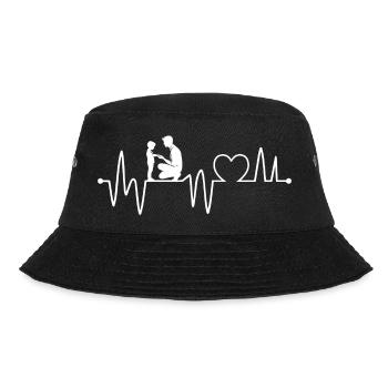Herzschlag Vater und Sohn - Bucket Hat - Schwarz - Vorne - Lela (165cm)