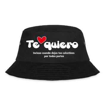 "I LOVE YOU" - Funny Quotes Couples 15 - Bucket Hat - black - Front - Lela (165cm)