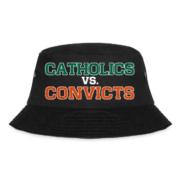 Catholics Vs. Convicts Vintage 1988 Football Gift - Bucket Hat - black - Front - Lela (165cm)