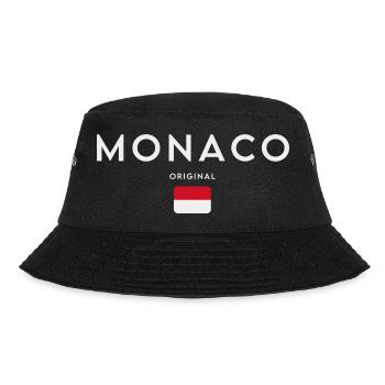 Monaco-Flagge, monegassischer Stolz - Bucket Hat - Schwarz - Vorne - Lela (165cm)