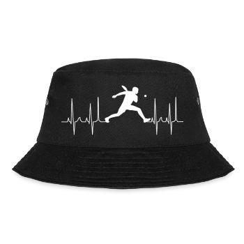 Tennis Passion Herzschlag Kardiogramm  weiss - Bucket Hat - Schwarz - Vorne - Lela (165cm)