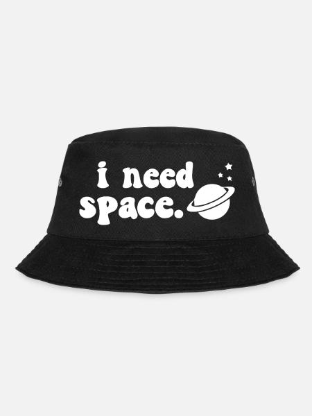 Ich brauche Weltraum Kosmisches Saturn-Design - Bucket Hat - Schwarz