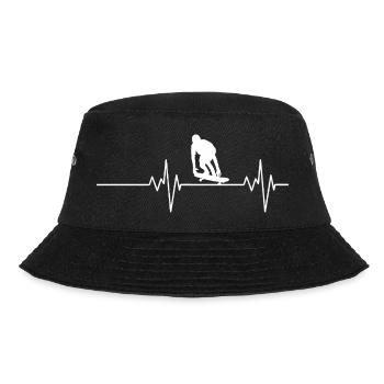 Heartbeat Skateboard Skateboarder Skate - Bucket Hat - Schwarz - Vorne - Lela (165cm)
