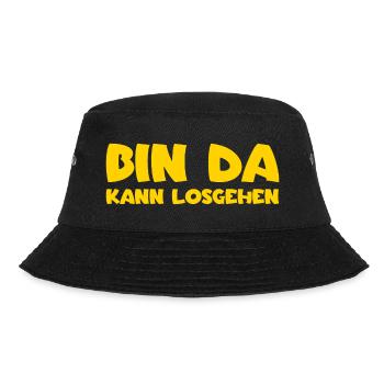 Bin da - Kann losgehen - Bucket Hat - Schwarz - Vorne - Lela (165cm)