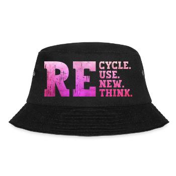 Recycle Reuse Renew Rethink eco-friendly ecology recycle - Bucket Hat - black - Front - Lela (165cm)
