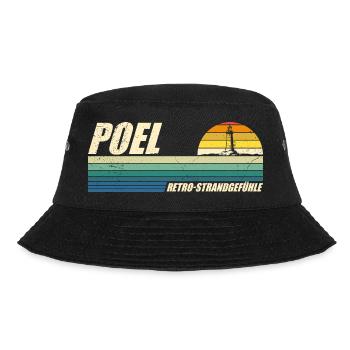 Baltic Sea RETRO BEACH FEELINGS POEL Souvenier Funny - Bucket Hat - black - Front - Lela (165cm)