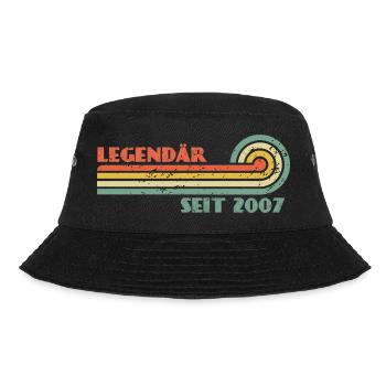 19. Geburtstag Legendär Seit 2007 Jahrgang - Bucket Hat - Schwarz - Vorne - Lela (165cm)