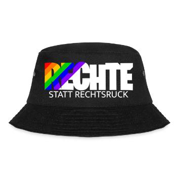 Human rights instead of a shift to the right - rainbow - Bucket Hat - black - Front - Lela (165cm)