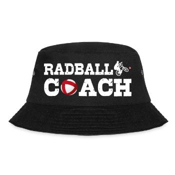 Radball Coach, Radball, Radballer, Hallenradsport - Bucket Hat - Schwarz - Vorne - Lela (165cm)