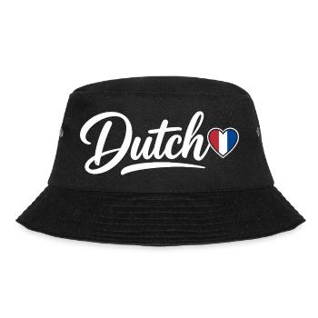 Dutch Script with Flag Heart Fan Patriotic - Bucket Hat - black - Front - Lela (165cm)