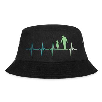 Vater und Tochter, Herzschlag, Vater und Tochter - Bucket Hat - Schwarz - Vorne - Lela (165cm)