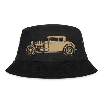 Illustration Hot Rod Vintage – Voiture V8 Custom - Bob - noir - Devant - Lela (165cm)