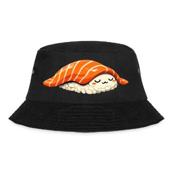 Sleeping Nigiri – Retro Japan Sushi Illustration - Bucket Hat - Schwarz - Vorne - Lela (165cm)