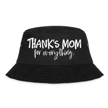 Danke, Mama. Du bist mein Heldenherz, liebe Kunst. - Bucket Hat - Schwarz - Vorne - Lela (165cm)
