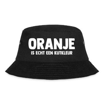Oranje is echt een Kutkleur - Nederland - Niederla - Bucket Hat - Schwarz - Vorne - Lela (165cm)
