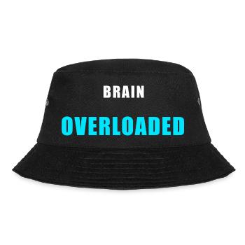 Brain Overloaded – Lustiges Overthinking Shirt - Bucket Hat - Schwarz - Vorne - Lela (165cm)