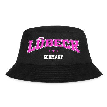 Lübeck Germany College Lettering Retro - Bucket Hat - black - Front - Lela (165cm)