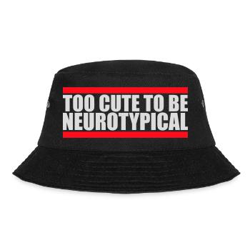Too Cute To Be Neurotypical Lustig Autismus Logo - Bucket Hat - Schwarz - Vorne - Lela (165cm)