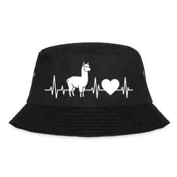 Alpaca Llama Heartbeat Alpaca - Bucket Hat - black - Front - Lela (165cm)