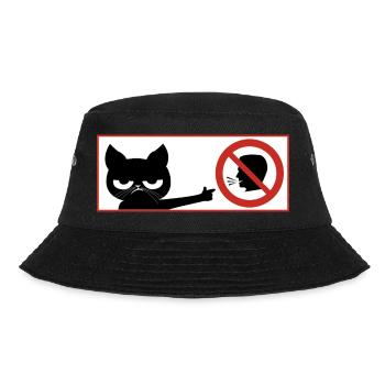 katze, hals Maul - Bucket Hat - Schwarz - Vorne