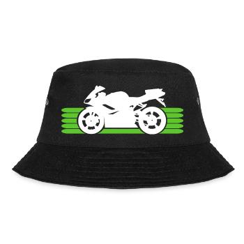 Motorrad fahren Motorradfahrer Motorradfahrerin - Bucket Hat - Schwarz - Vorne