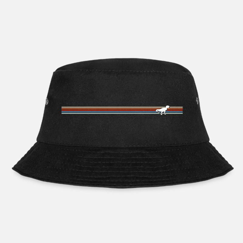 Bunter Streifenwindhund - Bucket Hat - Schwarz