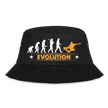 Skateboard Evolution - orange/weiss - Bucket Hat - Schwarz - Vorne - Lela (165cm)