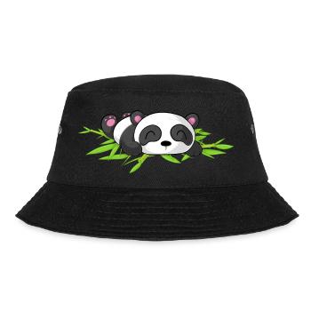 Sleeping cartoon panda - Bucket Hat - black - Front - Lela (165cm)