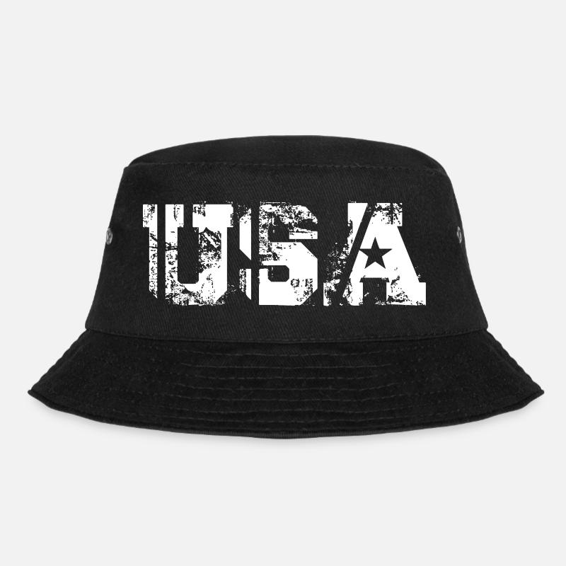 USA - Bucket Hat - black