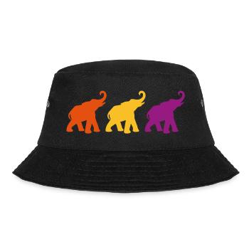 Drei Elefanten Love Yoga Indien Meditation - Bucket Hat - Schwarz - Vorne - Lela (165cm)