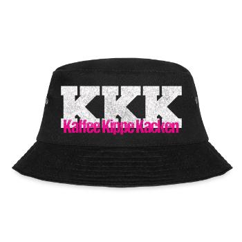 Kaffee Kippe Kacken - Bucket Hat - Schwarz - Vorne - Lela (165cm)