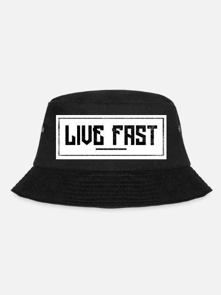Live Fast Schriftzug - Bucket Hat - Schwarz