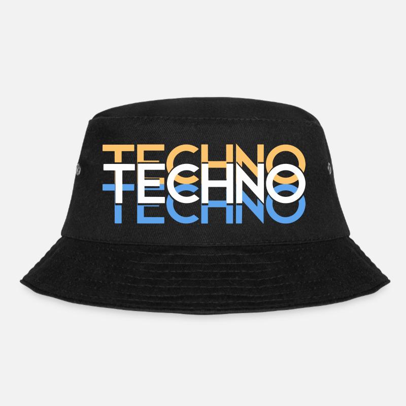 Techno - Bucket Hat - Schwarz