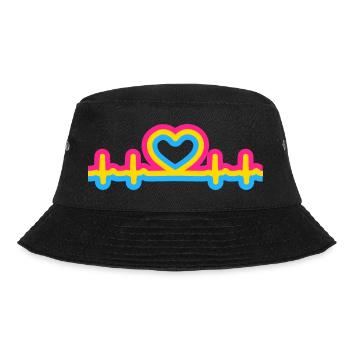 Pansexueller Stolz Herzschlag - Bucket Hat - Schwarz - Vorne - Lela (165cm)